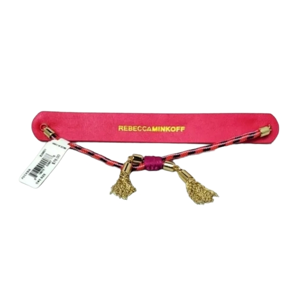 Rebecca Minkoff Love Is Love Seed Bead Bracelet (Fuchsia Multi) RETAIL $78 - Picture 5 of 5